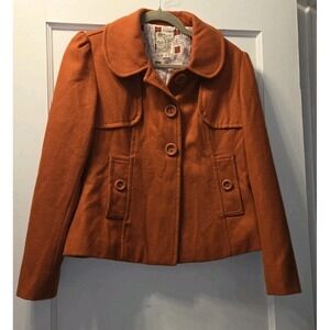 Tulle (Anthropologie)Rust  Button Short Jacket Women's Long Sleeve